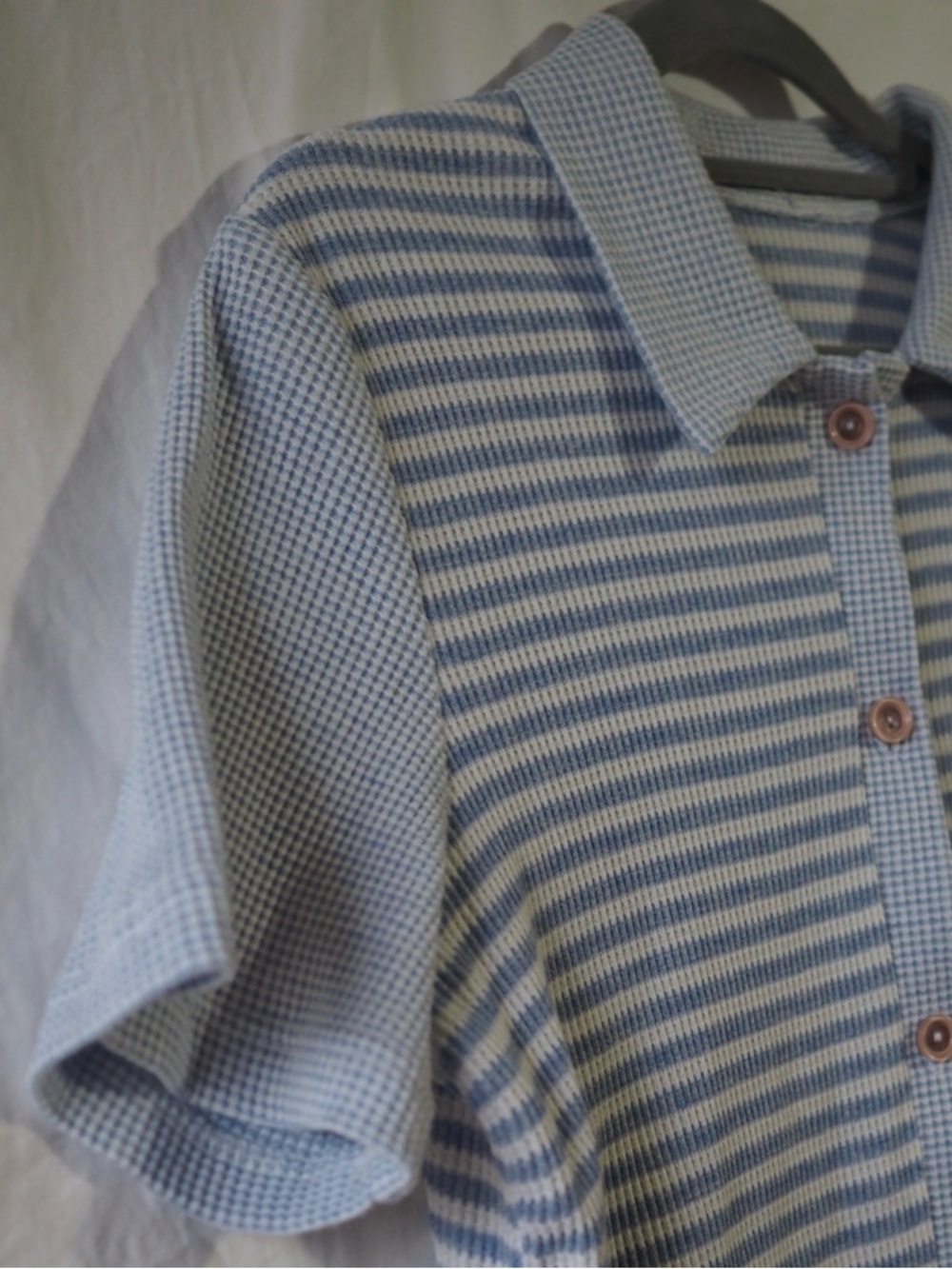 Casual Blue and White Striped Men's Polo Shirt l